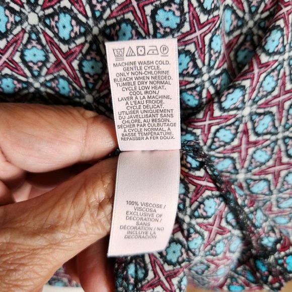 Victoria's Secret Open Front Kimono Cover Up Block Print Women's M/L - Picture 11 of 12